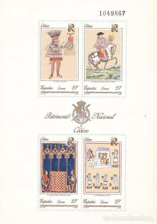 Sellos: HB Hojita Bloque 1992 - Patrimonio Nacional C&oacute;dices - Veitia - Trujillo del Per&uacute; - Libro del ajedrez