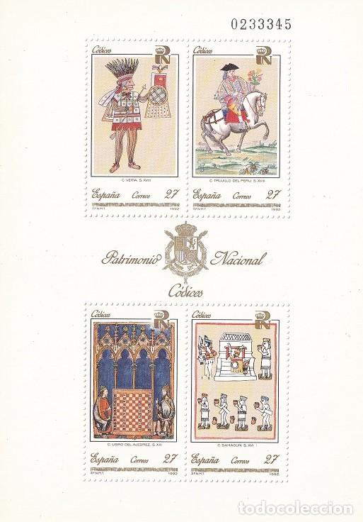 Sellos: HB Hojita Bloque 1992 - Patrimonio Nacional C&oacute;dices - Veitia - Trujillo del Per&uacute; - Libro del ajedrez