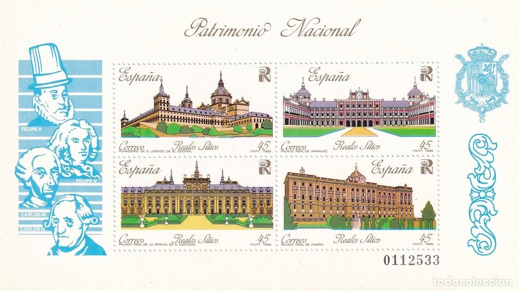 Sellos: HB Hojita Bloque Edifil 3046 - Patrimonio Nacional Reales Sitios 1989 - Palacio Real Madrid - Monast