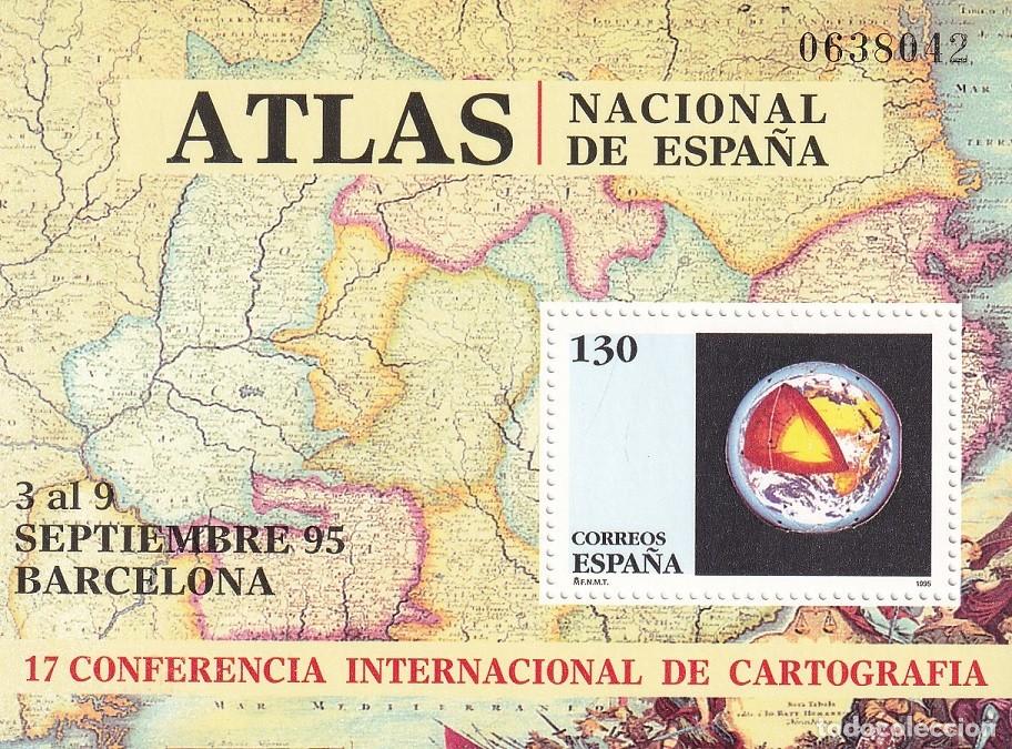 Sellos: HB Hojita Bloque 1995 - Atlas Nacional de Espa&ntilde;a - 17 Conferencia Internacional de Cartograf&iacute;a