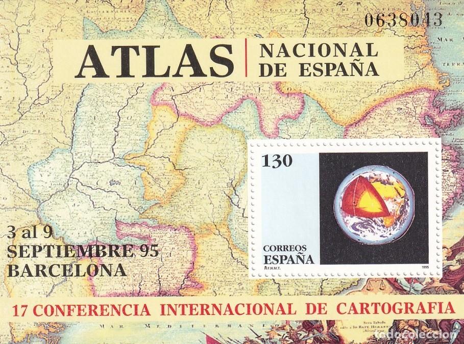 Sellos: HB Hojita Bloque 1995 - Atlas Nacional de Espa&ntilde;a - 17 Conferencia Internacional de Cartograf&iacute;a