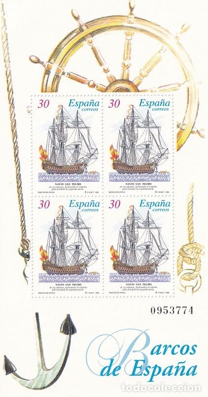 Sellos: HB Hojita Bloque Edifil N&ordm; 3353 - Barcos de Espa&ntilde;a 1995 - Nav&iacute;o San Telmo