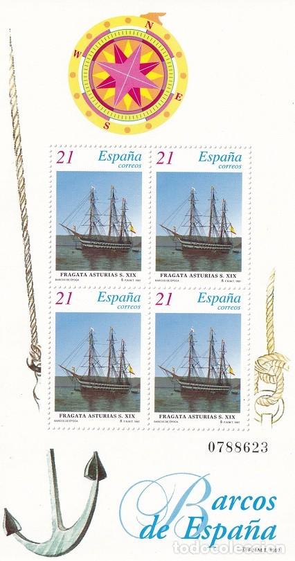 Briefmarken: HB Hojita Bloque Edifil N&ordm; 3477 - Barcos de Espa&ntilde;a 1997 - Fragata Asturias siglo XIX