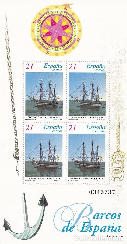 Briefmarken: HB Hojita Bloque Edifil N&ordm; 3477 - Barcos de Espa&ntilde;a 1997 - Fragata Asturias siglo XIX