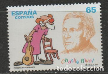 Sellos: Edifil 3489, Charlie Rivel, payaso de circo, nuevo ***