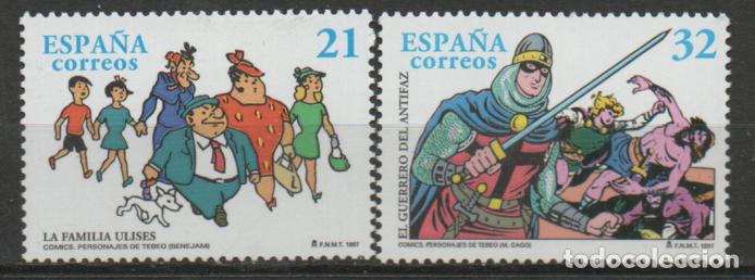 Sellos: EDIFIL N&ordm; 3486/7, comics, la familia Ulisaes y El capit&aacute;n Trueno, nuevo *** serie completa