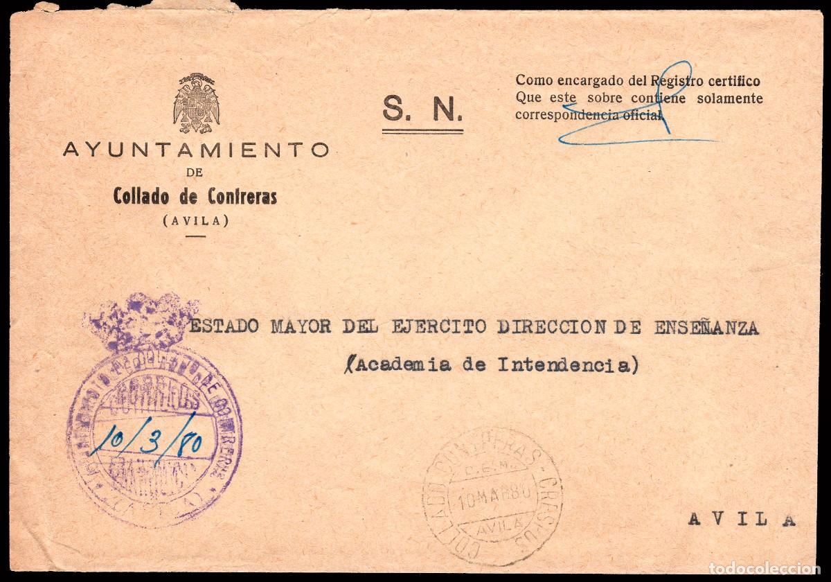 Sellos: &Aacute;vila - Sobre con franquicia y Fech. &rdquo;Collado de Contreras - CEM - 10/3/80 - Crespol&rdquo;