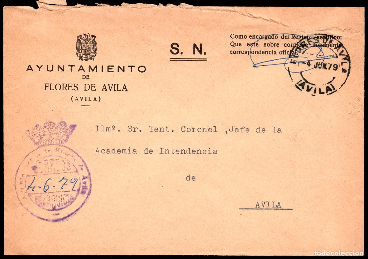 Sellos: &Aacute;vila - Sobre con franquicia y Fech. &rdquo;Flores de &Aacute;vila 4/6/79&rdquo;