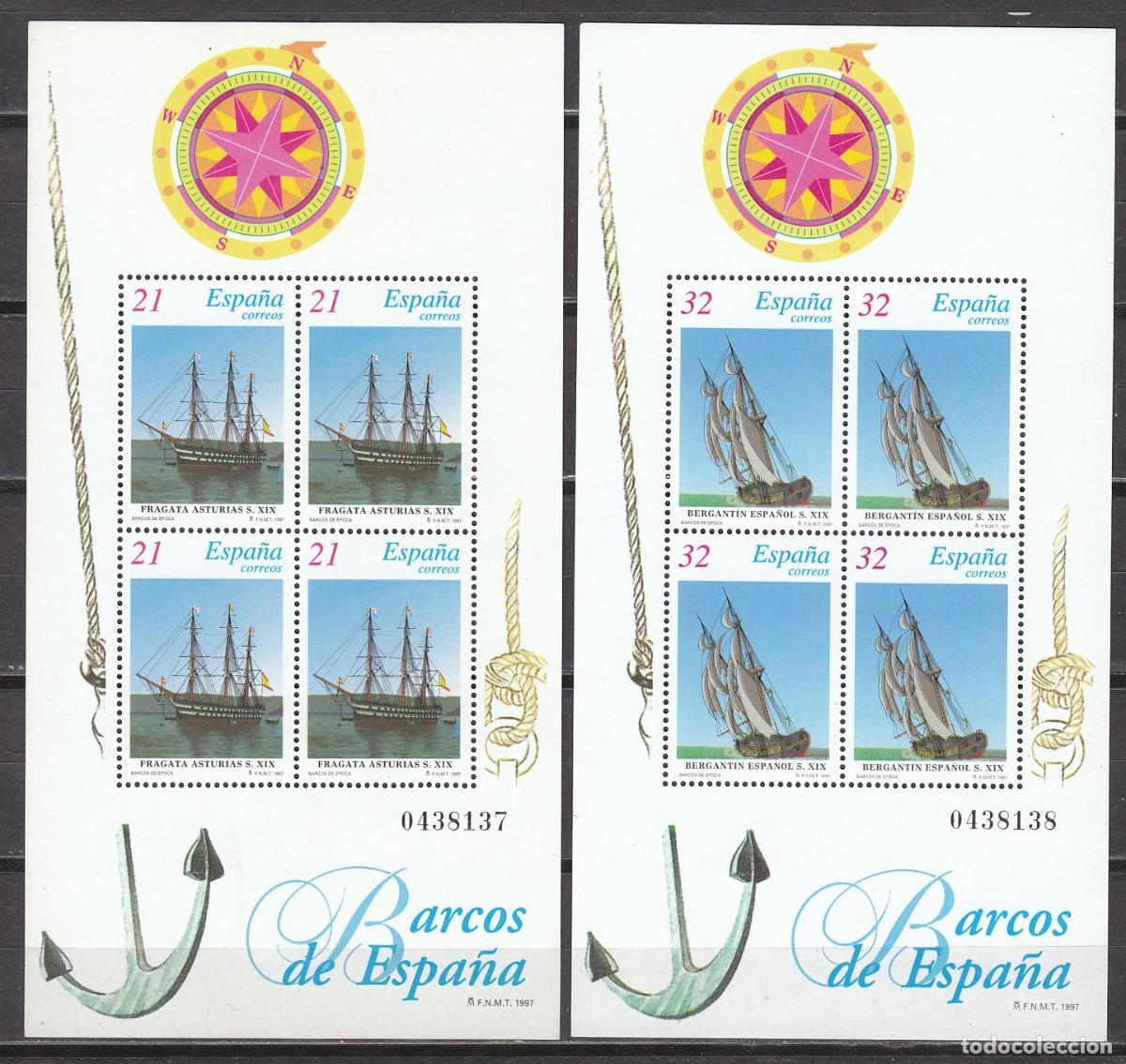 Selos: Edifil n&ordm; 3477/8, BARCOS DE EPOCA, NUEVO *** HOJAS BLOQUE, SERIE COMPLETA