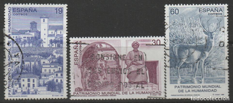 Sellos: EDIFIL N&ordm; 3453/5, PATRIMONIO MUNDIAL DE LA HUMANIDAD 2006, USADO SERIE COMPLETA