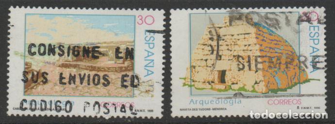 Sellos: EDIFIL N&ordm; 3448/9, ARQUEOLOGIA, BALEARES, USADO, SERIE COMPLETA