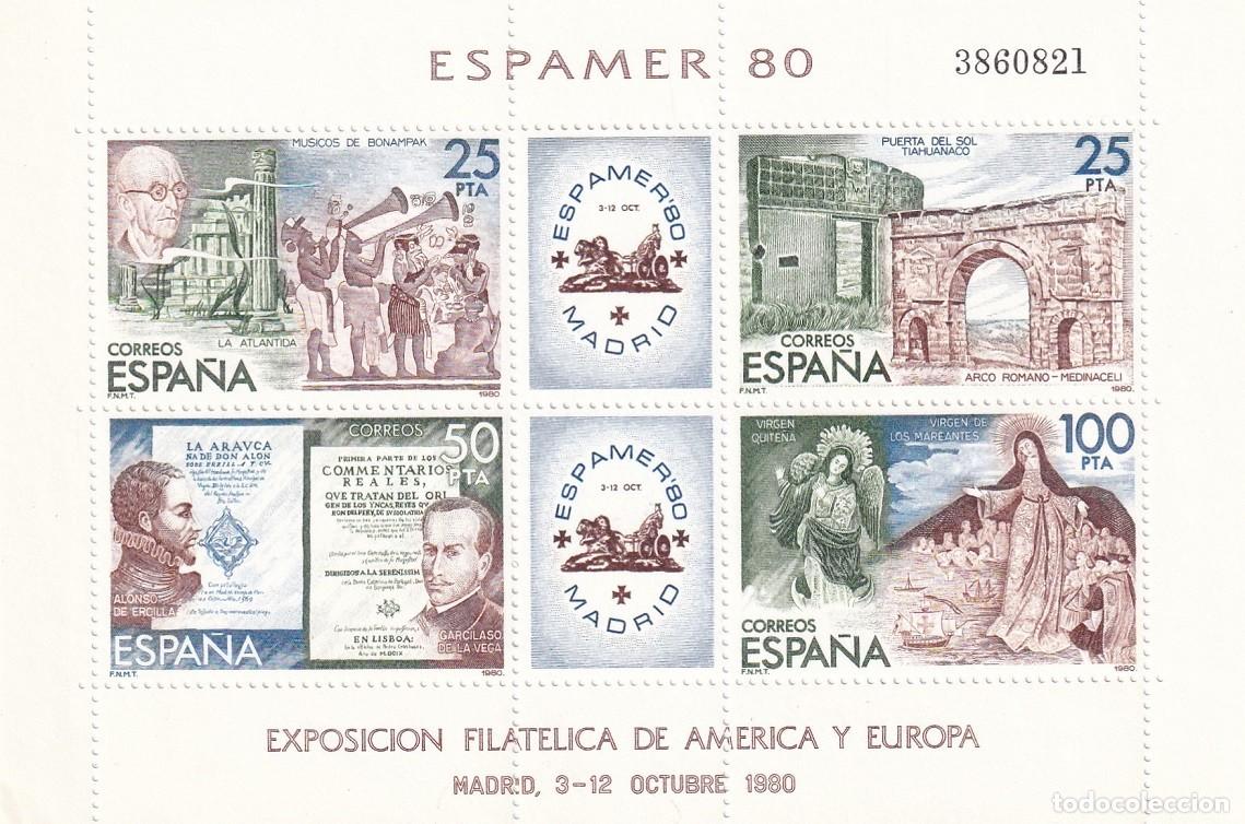 Sellos: HB Hojita Bloque 1980 Edifil 2583 - Espamer 80 Madrid - Exposici&oacute;n filat&eacute;lica de Am&eacute;rica y Europa