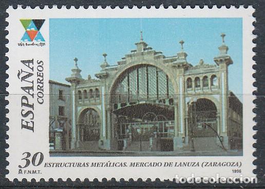 Sellos: EDIFIL 3444, MERCADO CENTRAL DE LA PLAZA DE LANUZA EN ZARAGOZA, nuevo ***