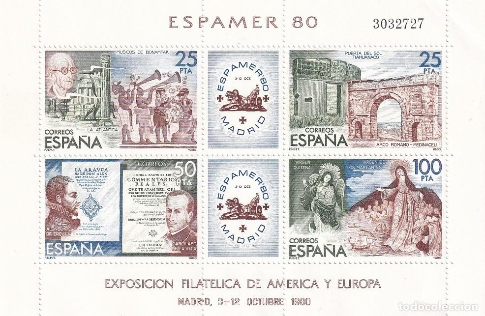 Sellos: HB Hojita Bloque 1980 Edifil 2583 - Espamer 80 Madrid - Exposici&oacute;n filat&eacute;lica de Am&eacute;rica y Europa