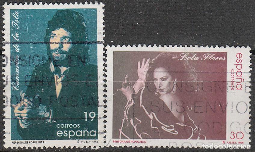 Sellos: EDIFIL 3442/3, CAARON Y LOLA FLORES, USADO, SERIE COMPLETA