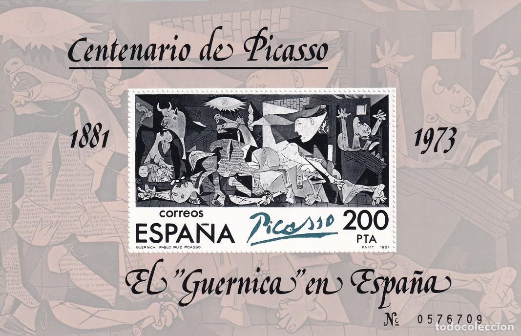 Sellos: HB Hojita Bloque 1981 - Centenario de Picasso 1881-1981 El Guernica en Espa&ntilde;a - Guernica Pablo Ruiz