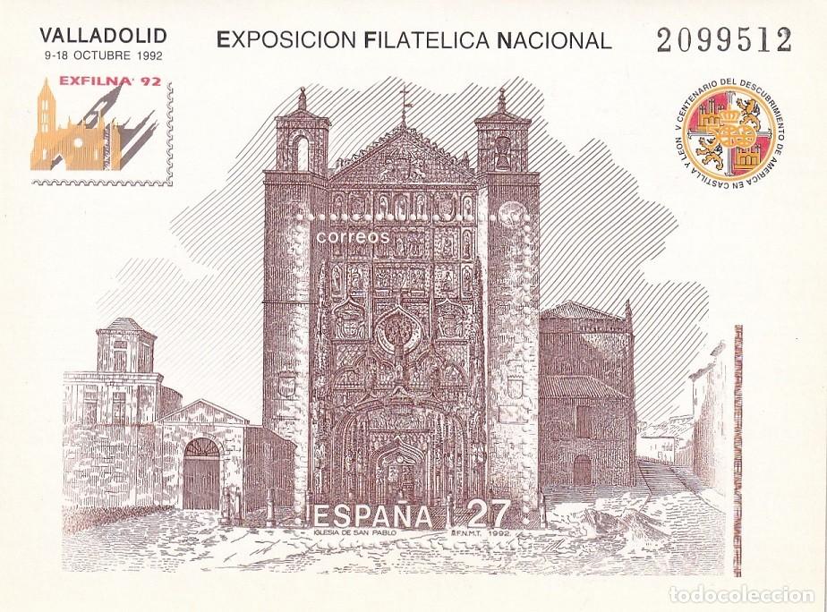 Sellos: HB Hojita Bloque Edifil 3222 - Exfilna 92 Valladolid - Iglesia de San Pablo - 1992