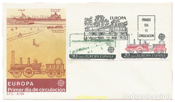 Sellos: 24147 MNH ESPA&Ntilde;A 1988 EUROPA CEPT. TRANSPORTE Y MEDIOS DE COMUNICACION