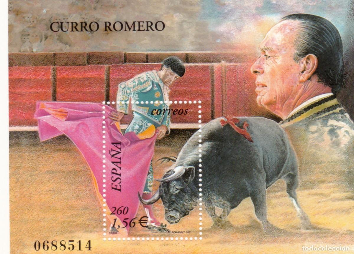 Sellos: SELLOS 2001 - 25 Octubre Hojita Toros Curro Romero - SH 3834 - (NUEVOS)