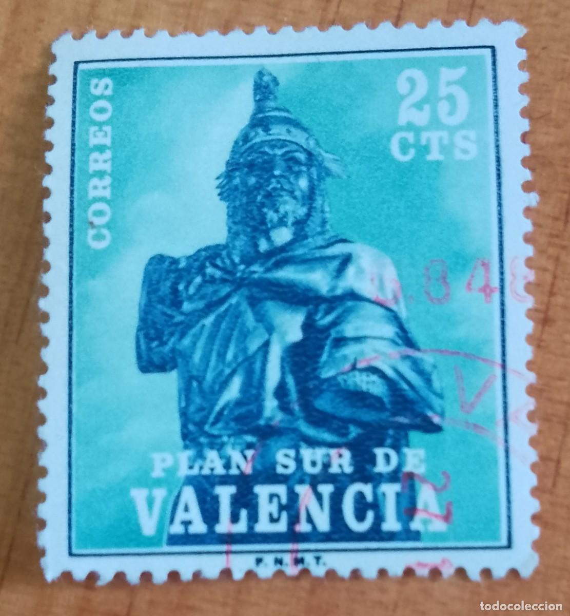 Sellos: ESPA&Ntilde;A - V/F 25 CTS - A&Ntilde;O 1975 - PLAN SUR VALENCIA