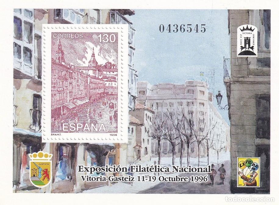 Sellos: HB Hojita Bloque Edifil 3451 - Exfilna 96 Vitoria-Gasteiz - 1996 Exposici&oacute;n Filat&eacute;lica Nacional