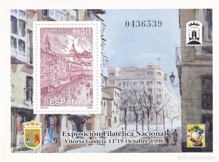 Sellos: HB Hojita Bloque Edifil 3451 - Exfilna 96 Vitoria-Gasteiz - 1996 Exposici&oacute;n Filat&eacute;lica Nacional