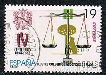Sellos: EDIFIL 3417, IV CENTENARIO DEL COLEGIO DE ABOGADOS EN MADRID, USADO