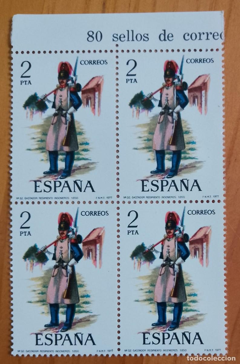 Sellos: ESPA&Ntilde;A - V/F 2 PTA - TIRA NUEVA - EDIFIL 2382, A&Ntilde;O 1977, GASTADOR REGIMIENTO INGENIEROS