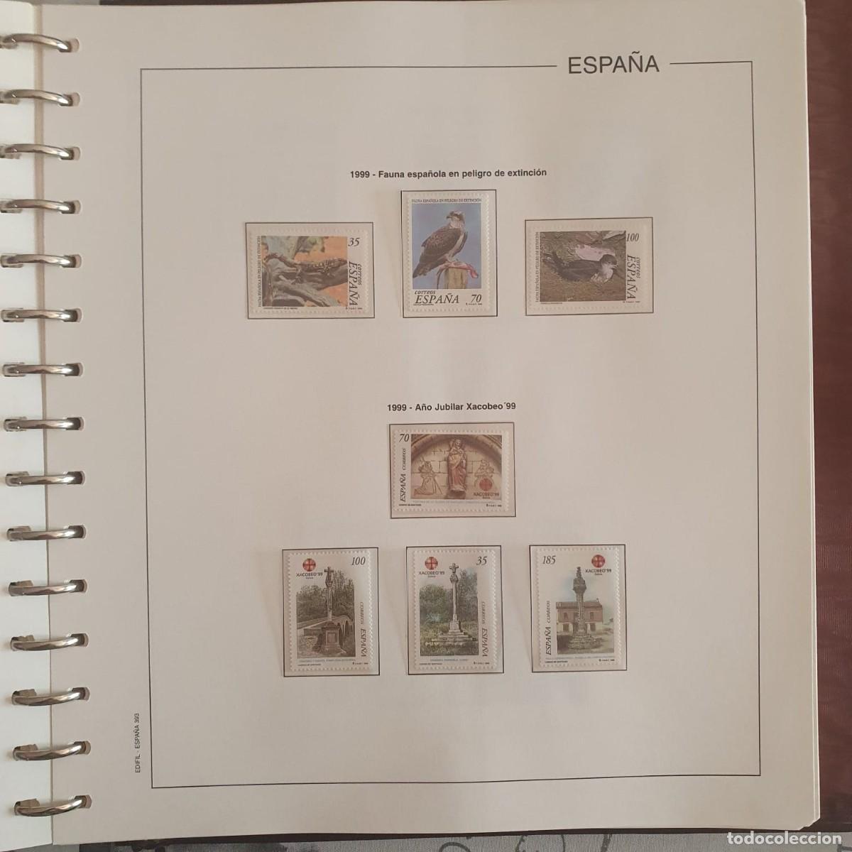 Sellos: A&Ntilde;O COMPLETO ESPA&Ntilde;A 1999 MONTADO HOJAS EDIFIL 3614 ** a 3686 **