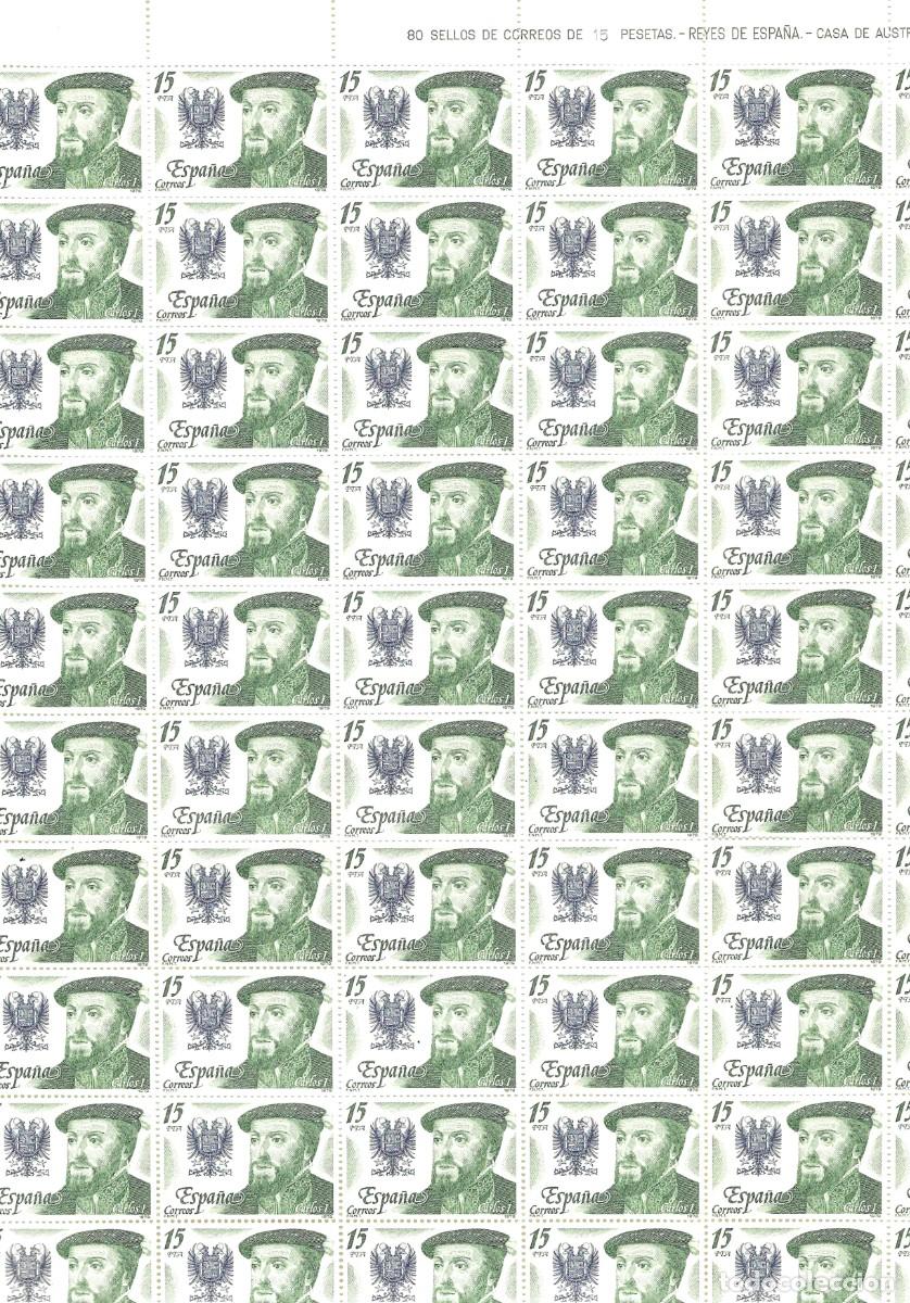Sellos: Sellos de Espa&ntilde;a A&ntilde;o 1979 Casa de Austria , sellos nuevos** en pliego de 80 sellos N&ordm; 2552/56