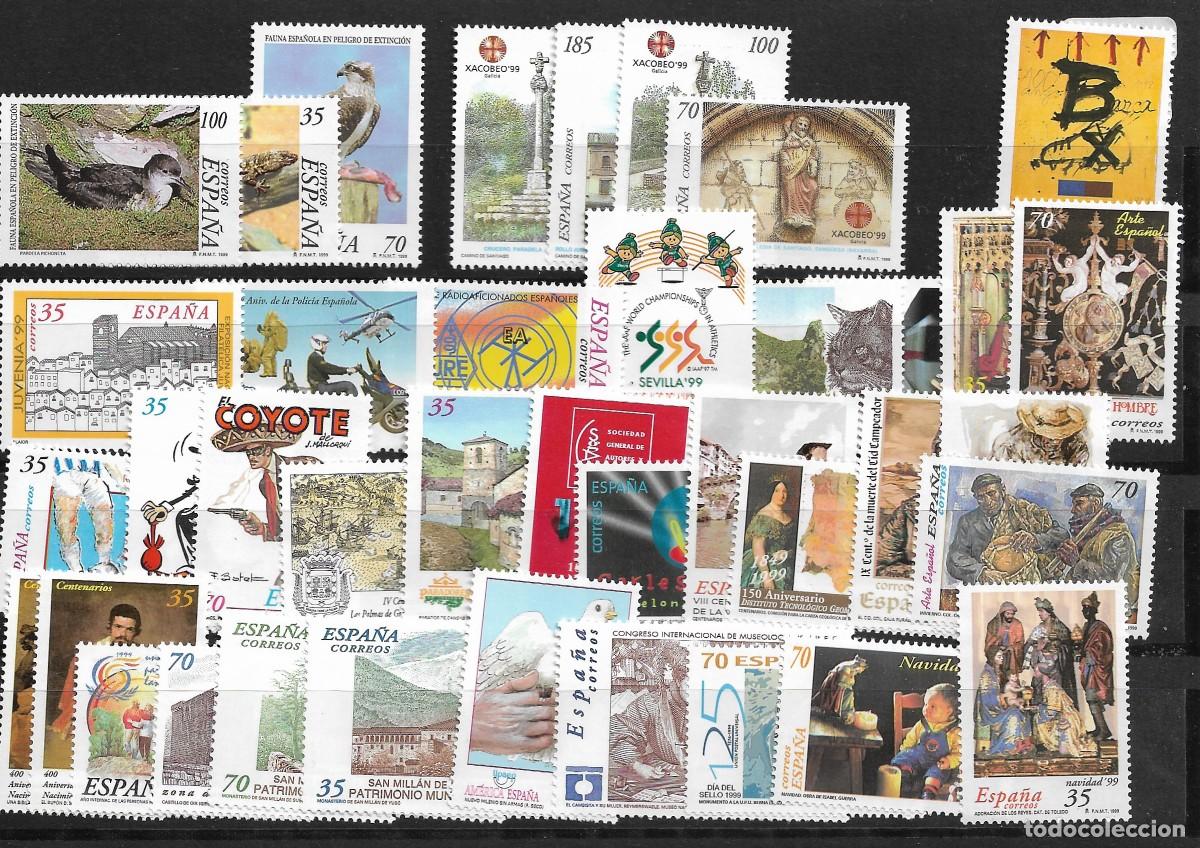 Sellos: Sellos de Espa&ntilde;a A&ntilde;o 1999 A&ntilde;o completo Sellos y Hojas nuevos** Incluye pliego completo Caballos cart