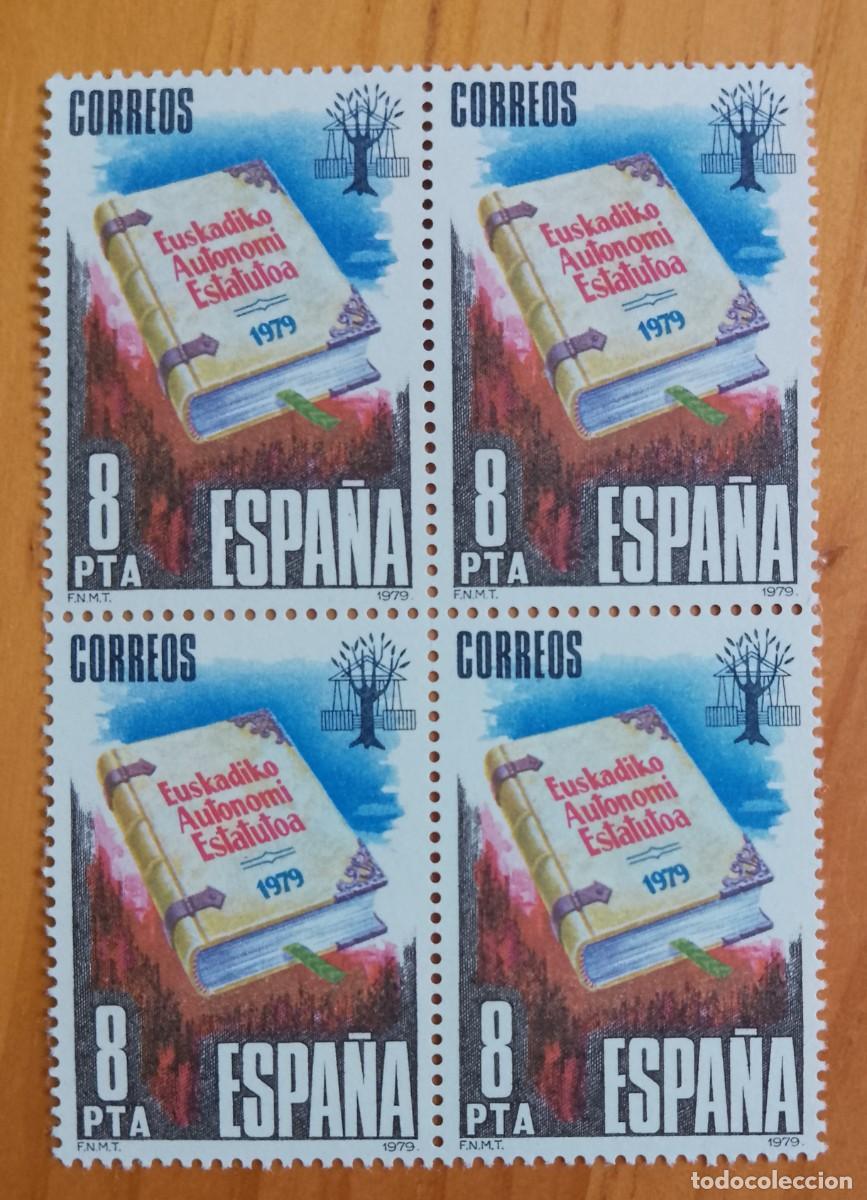 Sellos: ESPA&Ntilde;A - V/F 8 PTA - TIRA NUEVA -EDIFIL 2547, A&Ntilde;O 1979 - ESTATUTO DE AUTONOMIA DEL PA&Iacute;S VASCO