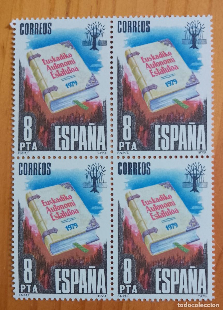Sellos: ESPA&Ntilde;A - V/F 8 PTA - TIRA NUEVA -EDIFIL 2547, A&Ntilde;O 1979 - ESTATUTO DE AUTONOMIA DEL PA&Iacute;S VASCO