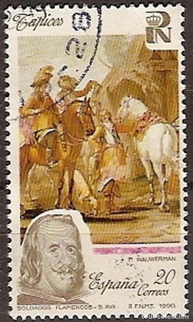 Sellos: ESPA&Ntilde;A 1990 - PATRIMONIO NACIONAL - TAPICES - EDIFIL 3090B USADO PROCEDE DE HOJA BLOQUE