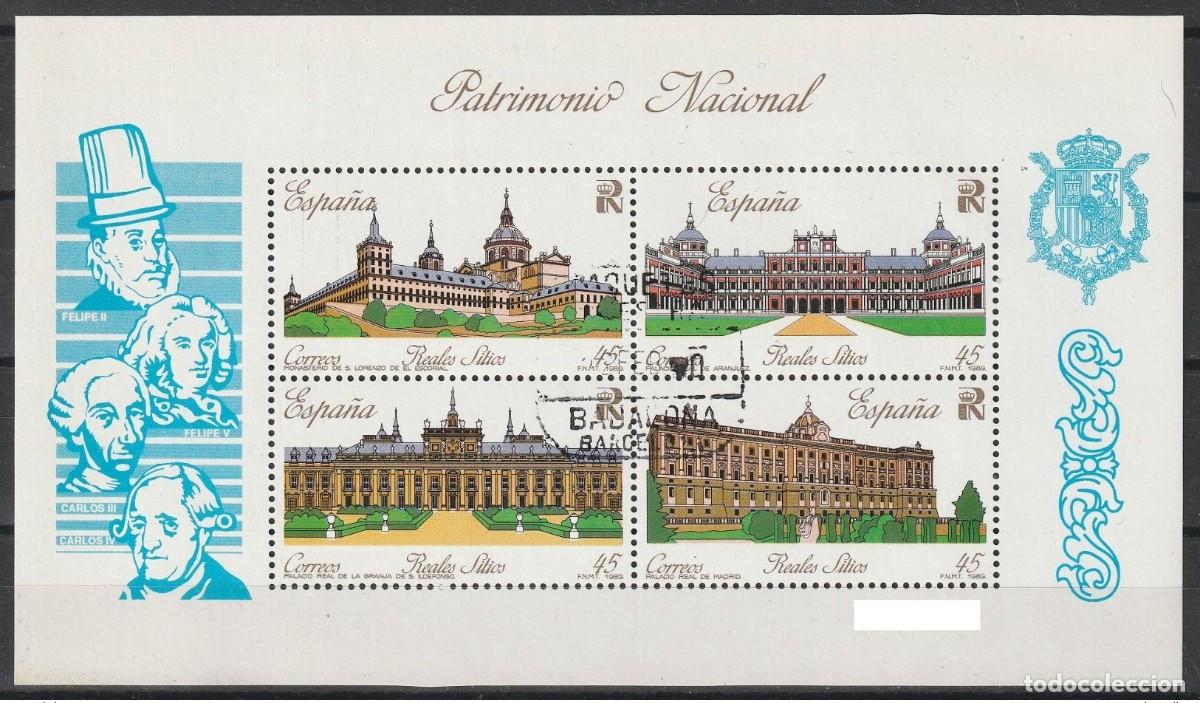 Sellos: ESPA&Ntilde;A 1989 - PATRIMONIO NACIONAL - MONASTERIOS Y PALACIOS - EDIFIL 3046 - HOJITA BLOQUE USADA