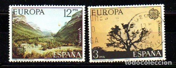 Sellos: SERIE SELLOS ESPA&Ntilde;A REY 1977 EUROPA USADOS EDIFIL N&ordm; 2413-14 COMPLETA