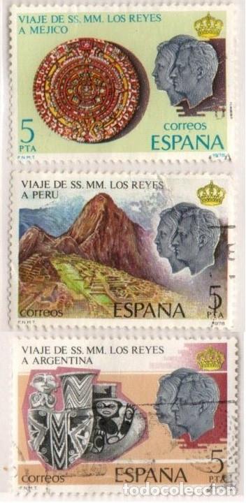 Sellos: SERIE SELLOS ESPA&Ntilde;A REY 1978 VIAJES USADOS N&ordm; 2493-95 COMPLETA