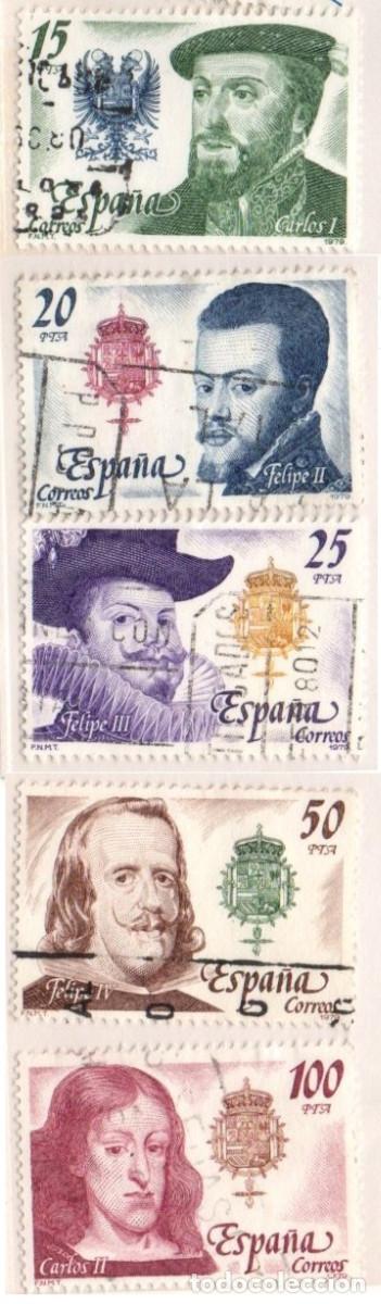 Sellos: SERIE SELLOS ESPA&Ntilde;A REY 1979 AUSTRIAS USADOS EDIFIL N&ordm; 2552-56 COMPLETA