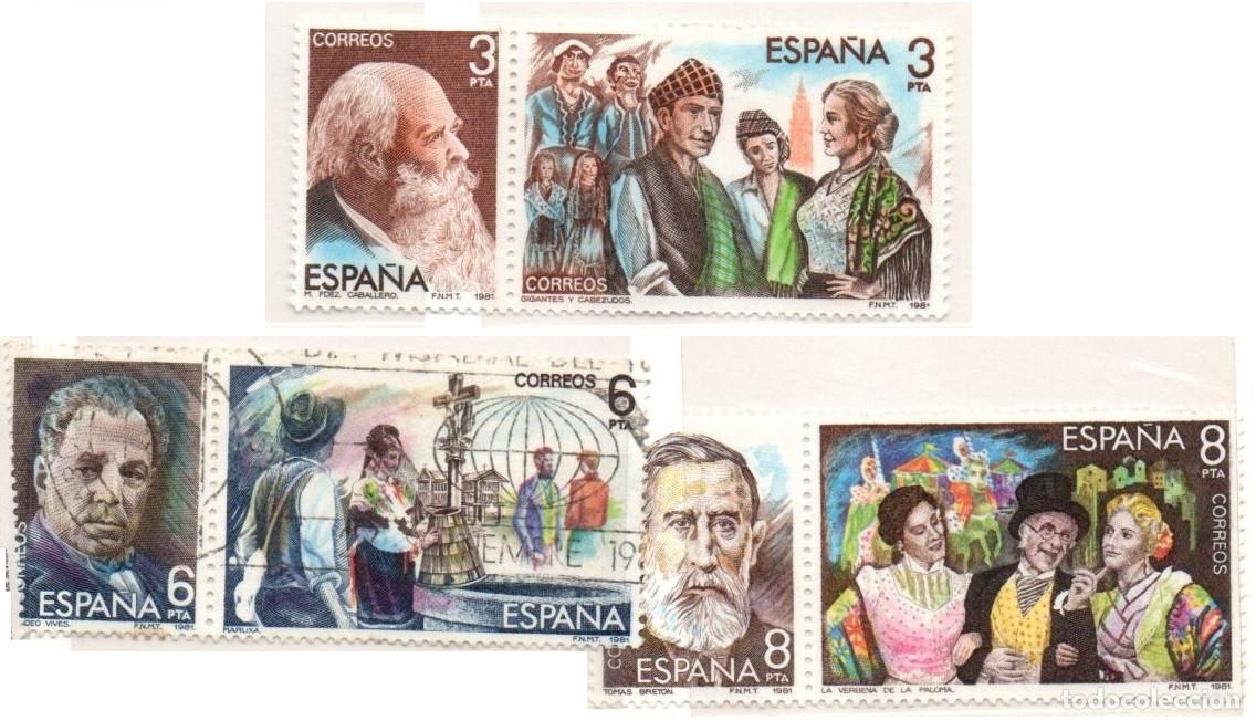 Sellos: SERIE SELLOS ESPA&Ntilde;A REY 1982 ZARZUELA USADOS EDIFIL N&ordm; 2651-56 COMPLETA