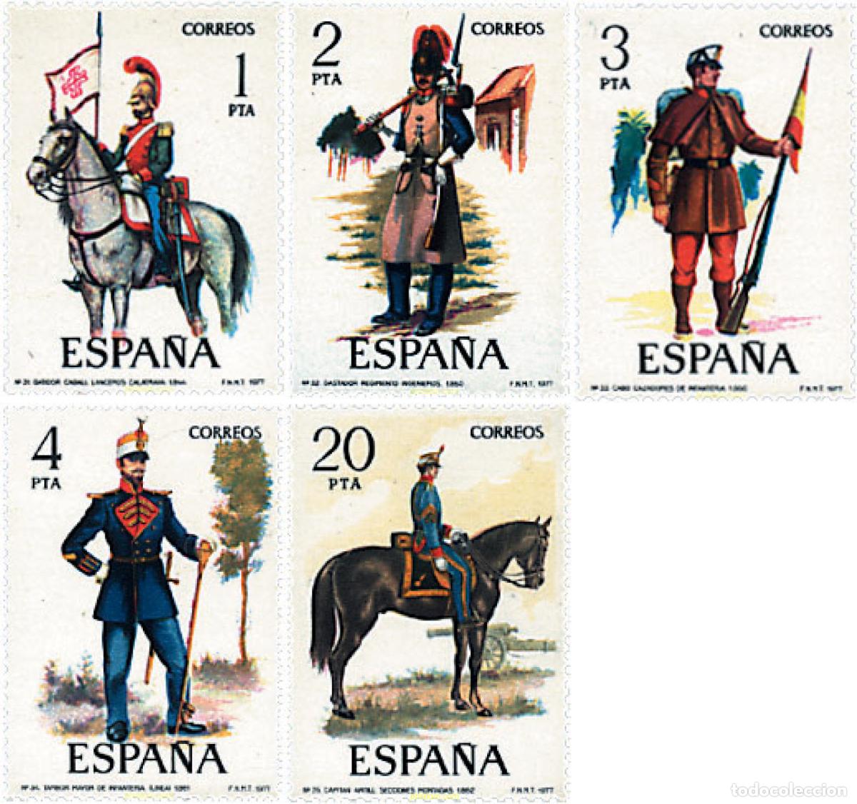 Sellos: 84989 MNH ESPA&Ntilde;A 1977 UNIFORMES MILITARES