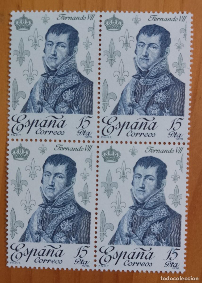 Sellos: ESPA&Ntilde;A - TIRA PERFECTA - V/F 15 PTA - A&Ntilde;O 1978, EDIFIL 2501 - FERNANDO VII