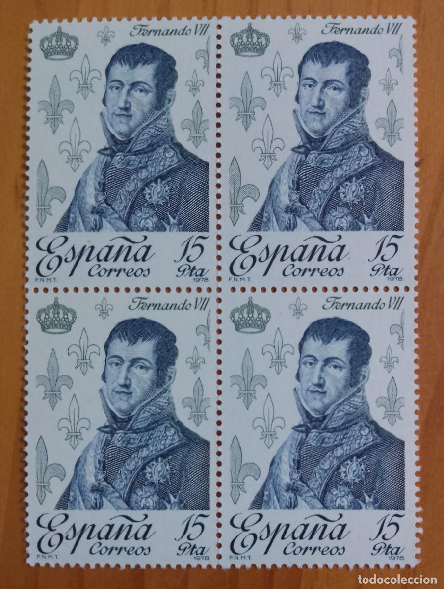 Sellos: ESPA&Ntilde;A - TIRA PERFECTA - V/F 15 PTA - A&Ntilde;O 1978, EDIFIL 2501 - FERNANDO VII