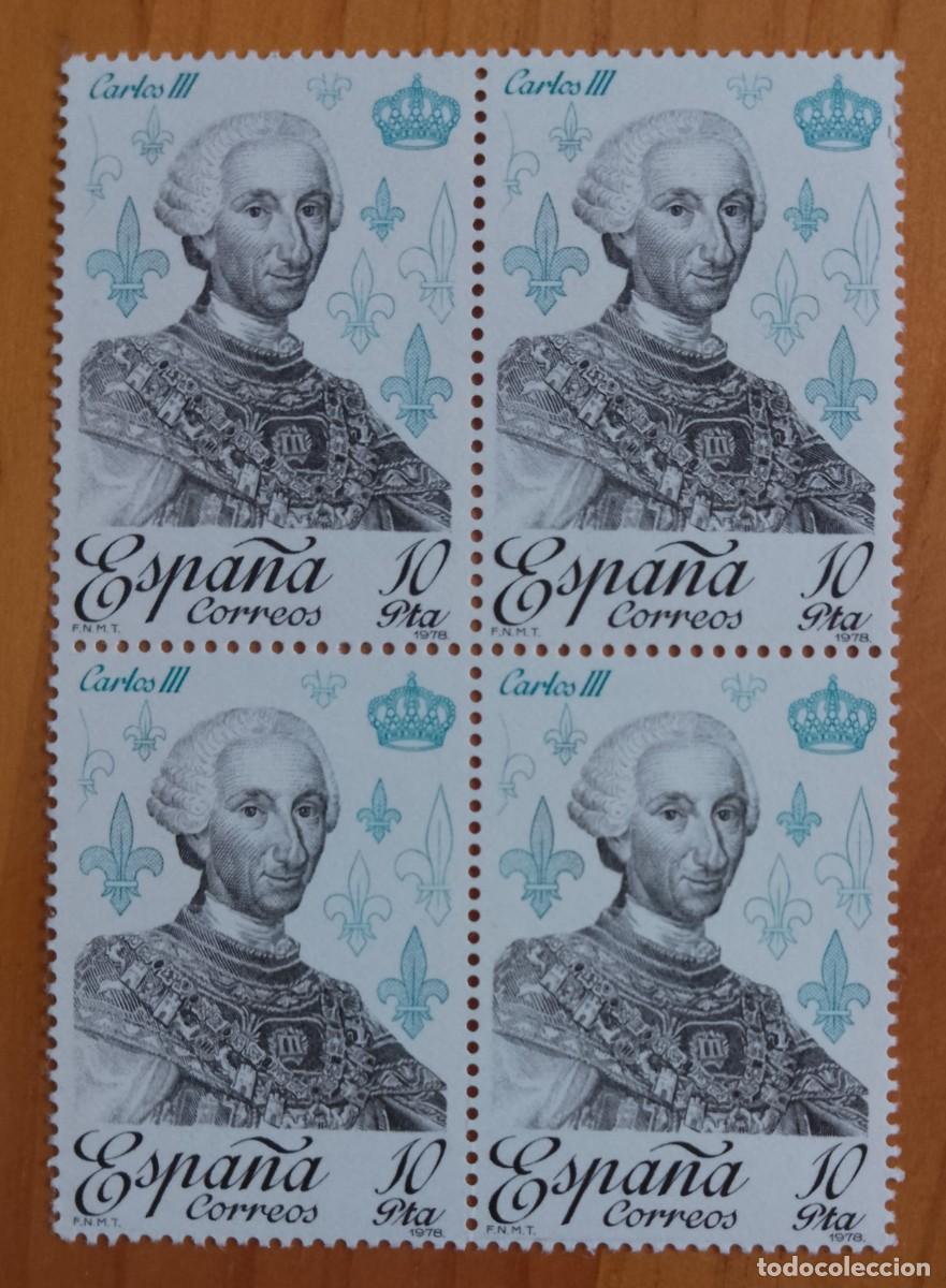 Sellos: ESPA&Ntilde;A - TIRA PERFECTA - V/F 10 PTA - A&Ntilde;O 1978, EDIFIL 2499 - CASA DE BORB&Oacute;N, CARLOS III