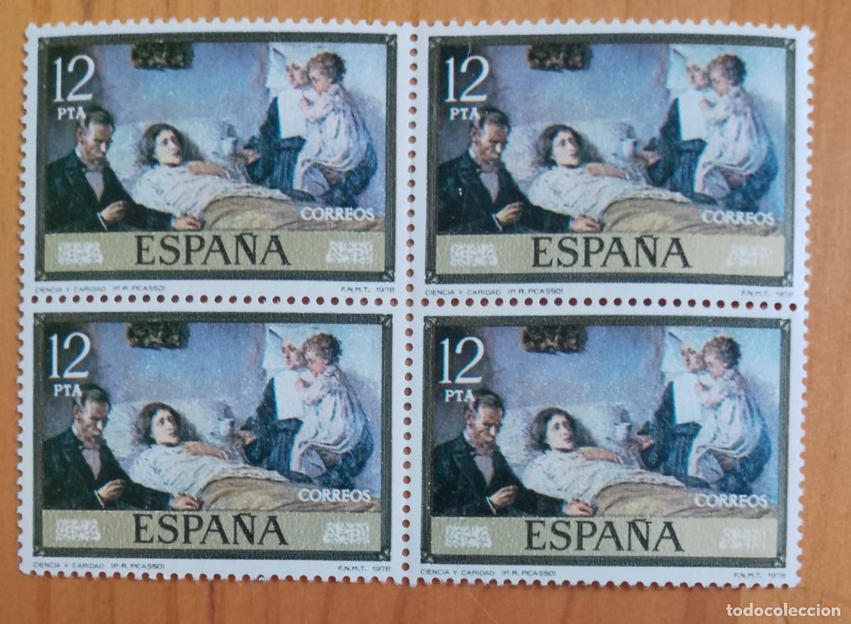 Sellos: ESPA&Ntilde;A - TIRA PERFECTA - V/F 1 PTA -A&Ntilde;O 1978, EDIFIL 2485 - CIENCIA Y CARIDAD, PABLO PICASSO