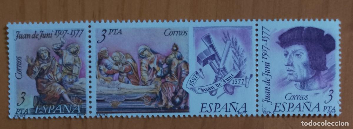 Sellos: ESPA&Ntilde;A - TIRA PERFECTA - V/F 3 PTA - A&Ntilde;O 1978, EDIFIL 2460, 1 Y - CENTENARIOS, JUAN DE JUNI 1977