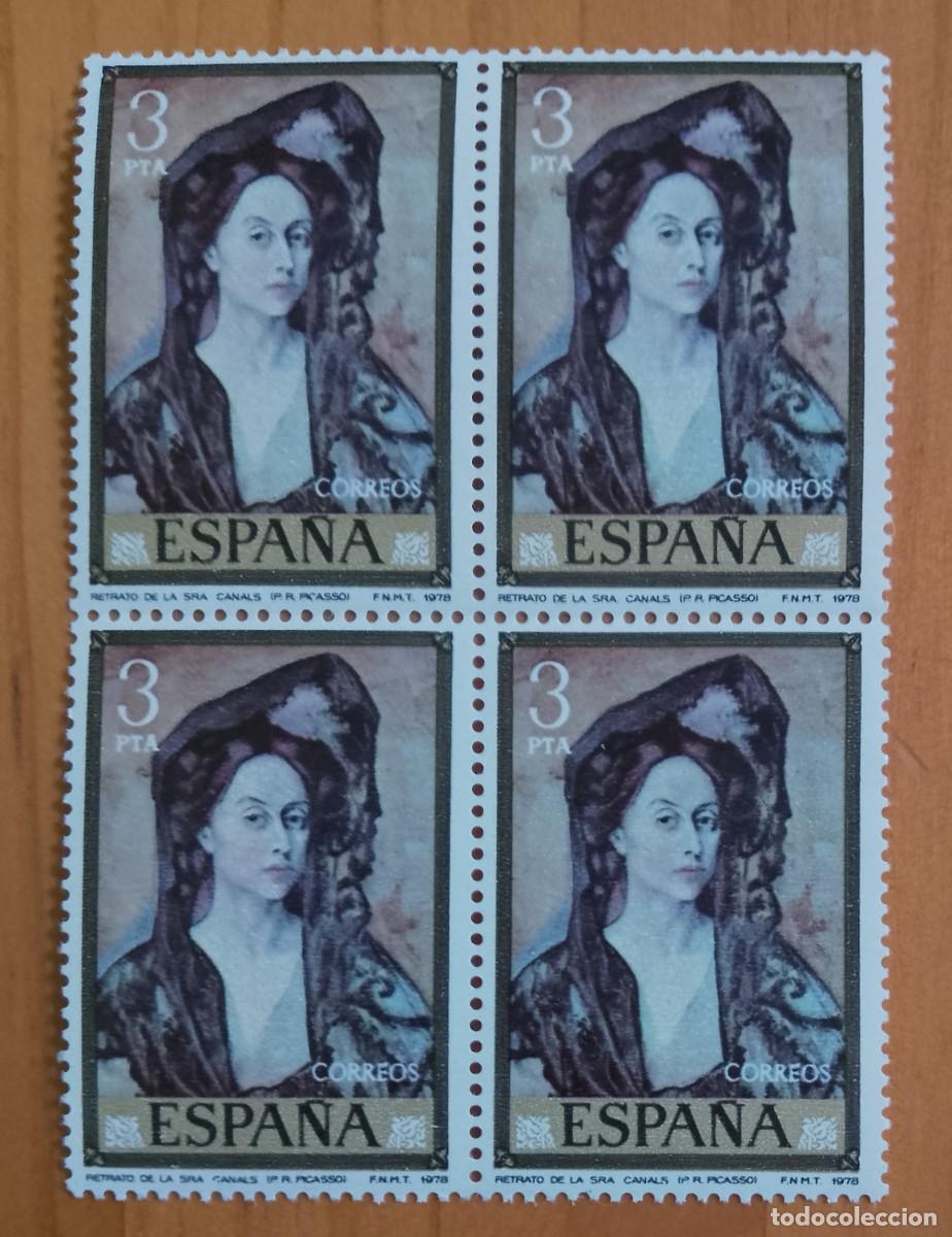 Sellos: ESPA&Ntilde;A - TIRA PERFECTA - V/F 3 PTA - A&Ntilde;O 1978, EDIFIL 2481 - RETRATO DE LA SRA. CANALS, P. PICASSO