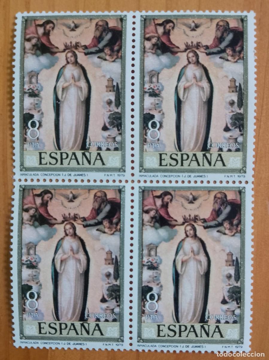 Sellos: ESPA&Ntilde;A - TIRA PERFECTA - V/F 8 PTA - A&Ntilde;O 1979, EDIFIL 2537 - INMACULADA CONCEPCI&Oacute;N, J. DE JUANES