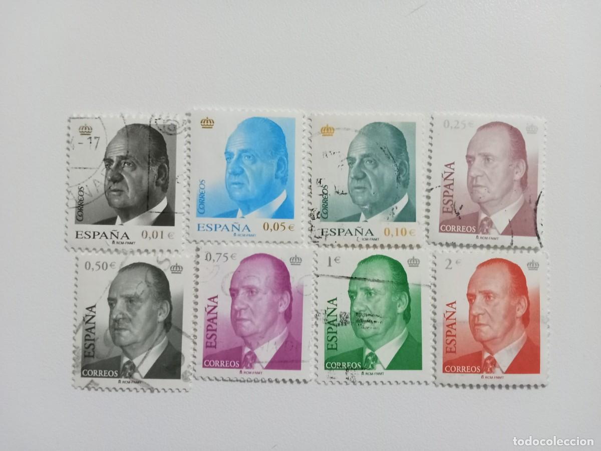 Sellos: ESPA&Ntilde;A A&Ntilde;O 2002, EDIFI 3857/64, SERIE COMPLETA, USADO, S.M. DON JUAN CARLOS, SERIE B&Aacute;SICA.