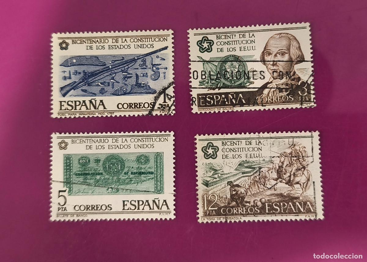 Sellos: Espa&ntilde;a 1976 Bicentenario De la independencia de los Estados Unidos. Edifil 2322/2325 serie completa