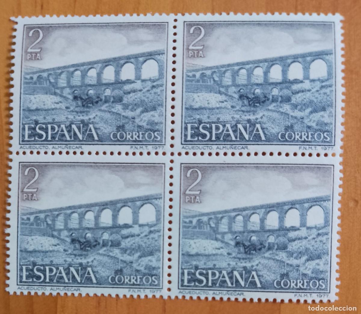 Sellos: ESPA&Ntilde;A - V/F 2 PTA - TIRA NUEVA - EDIFIL 2418, A&Ntilde;O 1977 - ACUEDUCTO, ALMU&Ntilde;ECAR